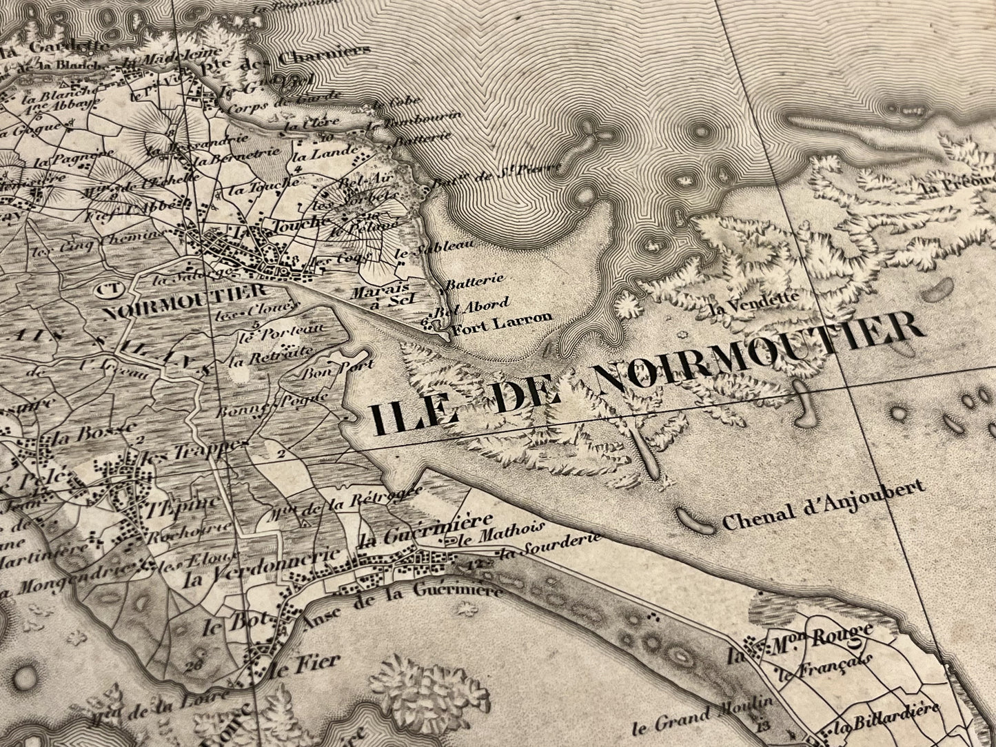 Carte geographique ancienne Noirmoutier