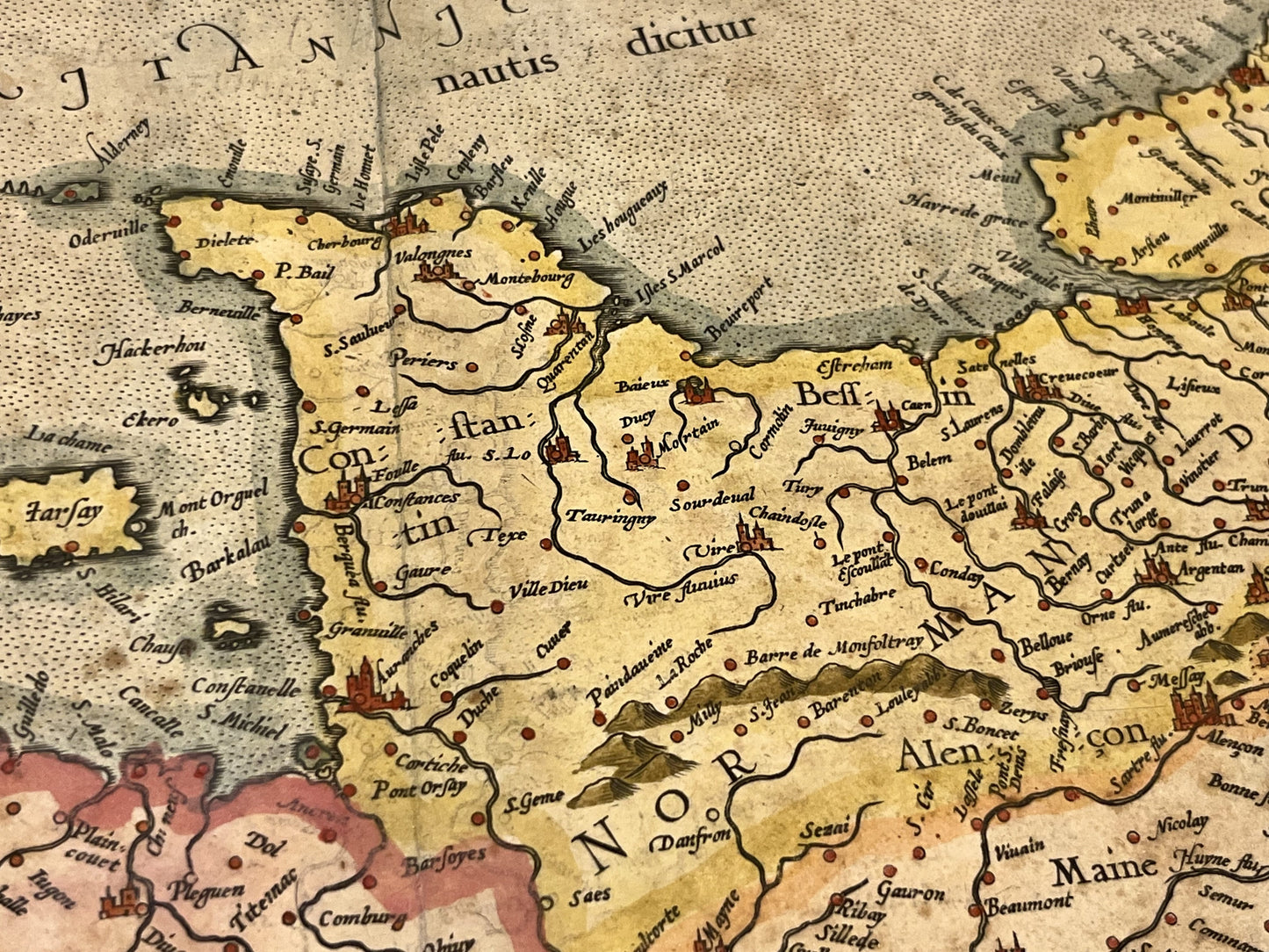 Carte geographique ancienne Normandie par Mercator