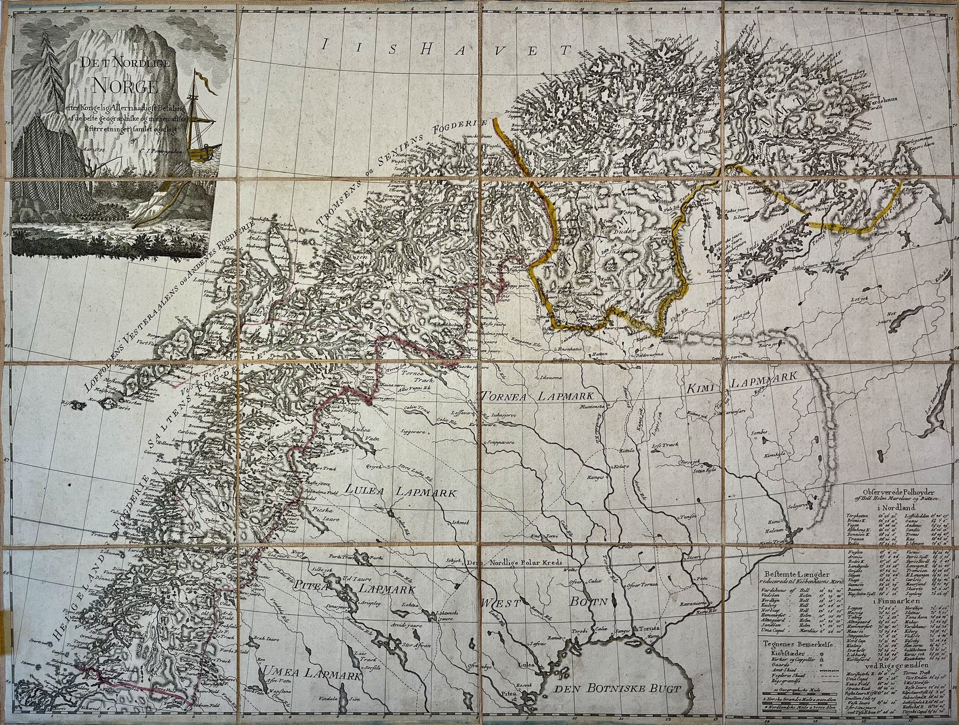 Carte geographique ancienne Norvege Lofoten