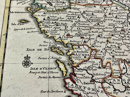 Carte geographique ancienne Oleron Re