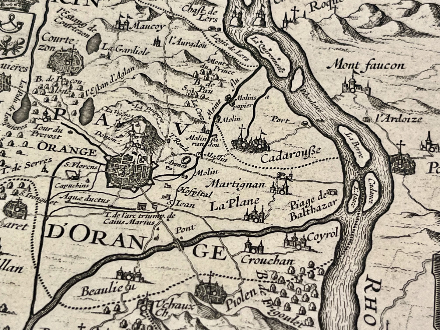 Carte geographique ancienne Orange Vaucluse