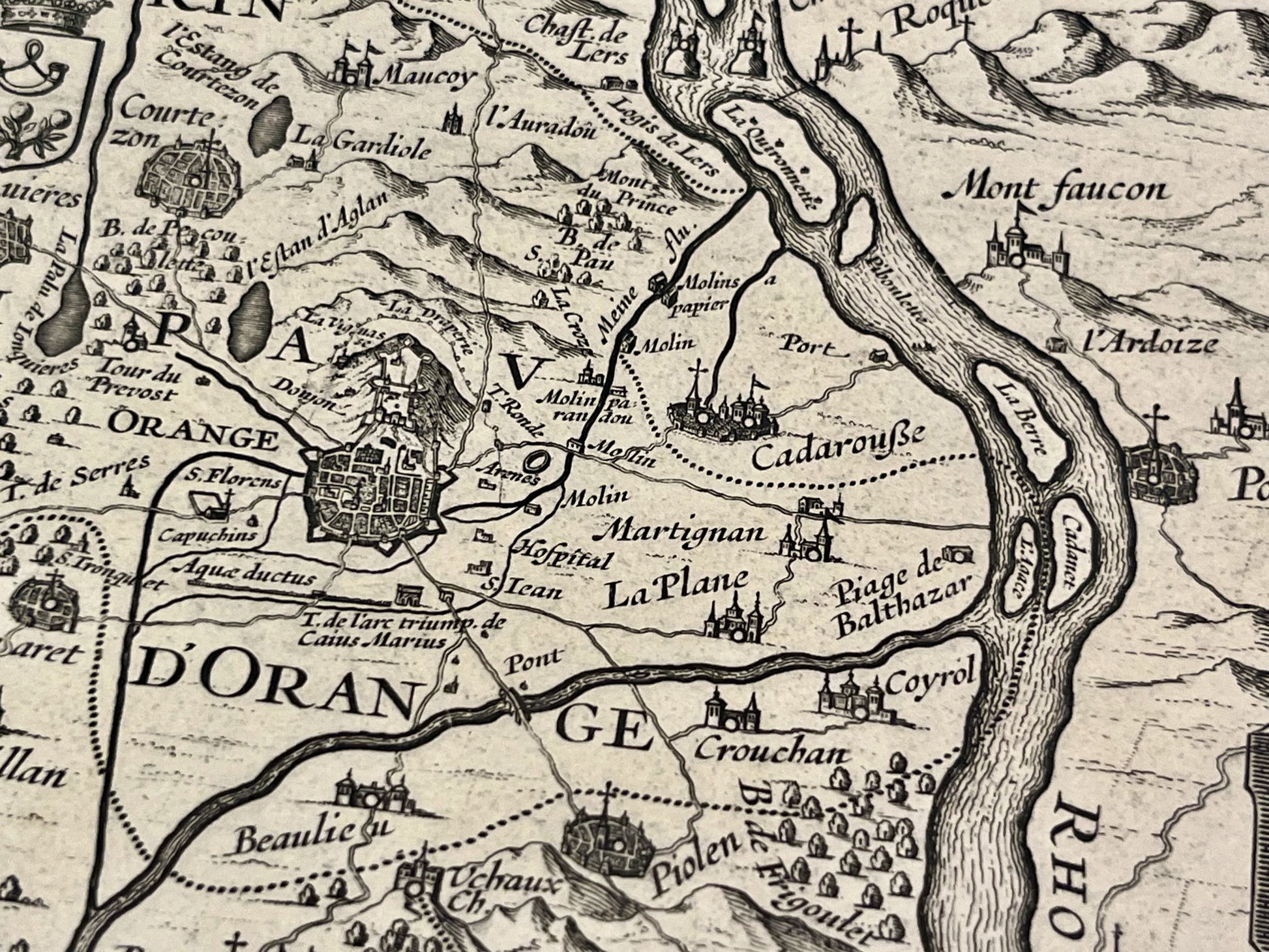 Carte geographique ancienne Orange Vaucluse