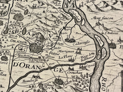 Carte geographique ancienne Orange Vaucluse
