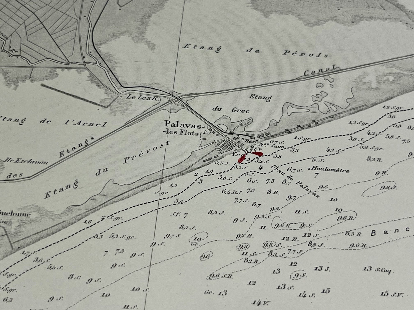 Carte geographique ancienne Palavas-les-Flots