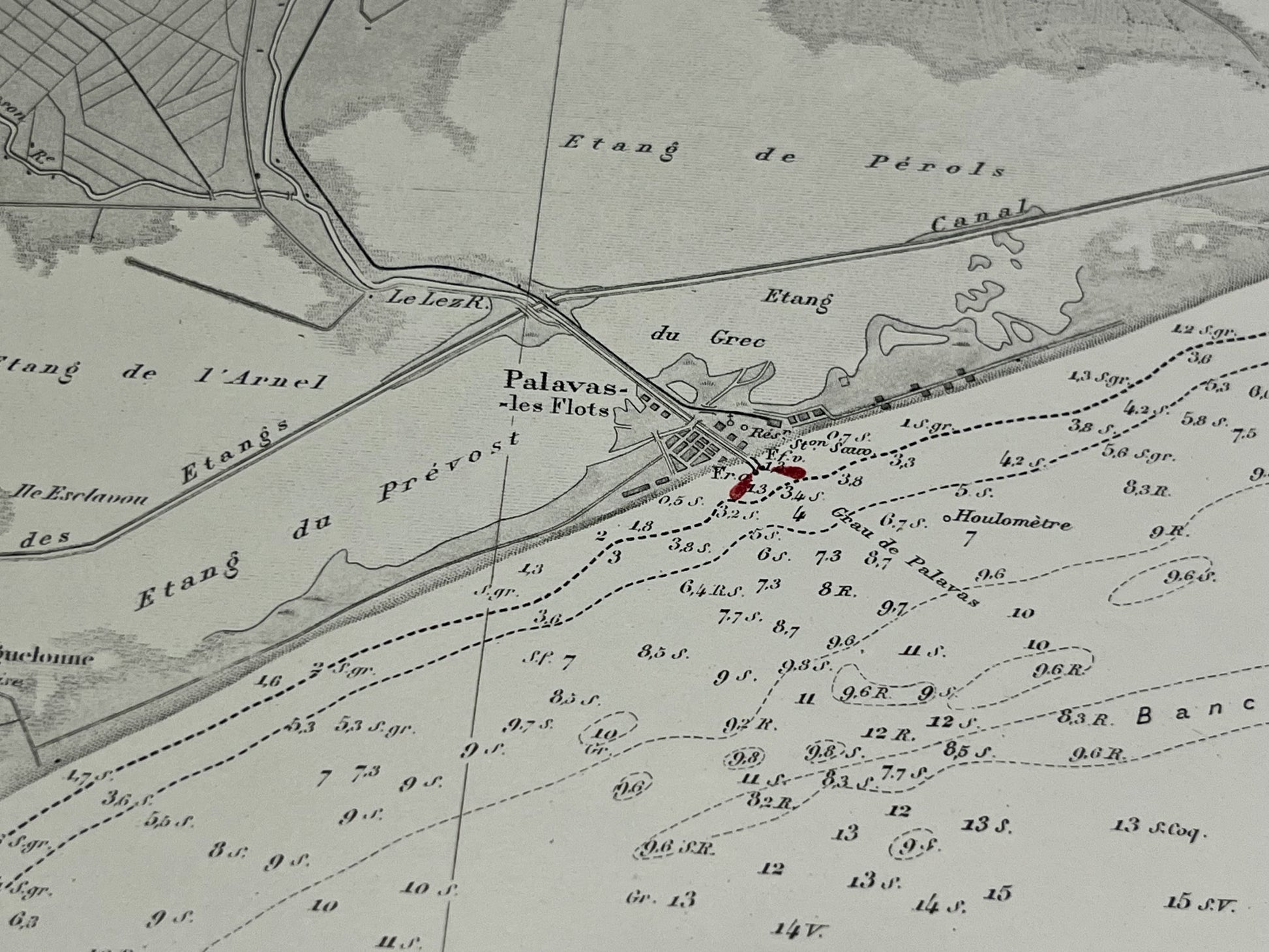 Carte geographique ancienne Palavas-les-Flots