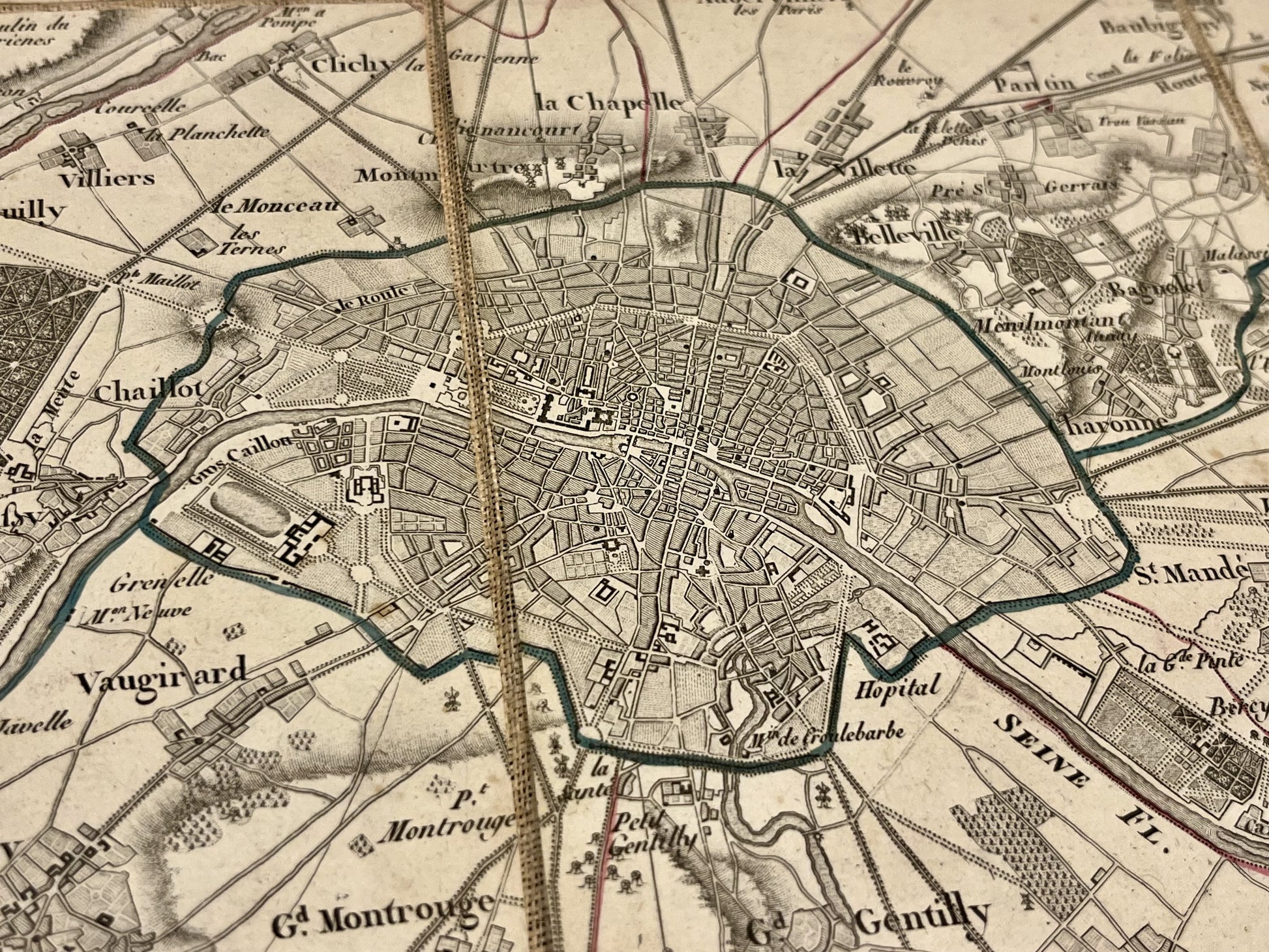 Carte geographique ancienne Paris par Chanlaire