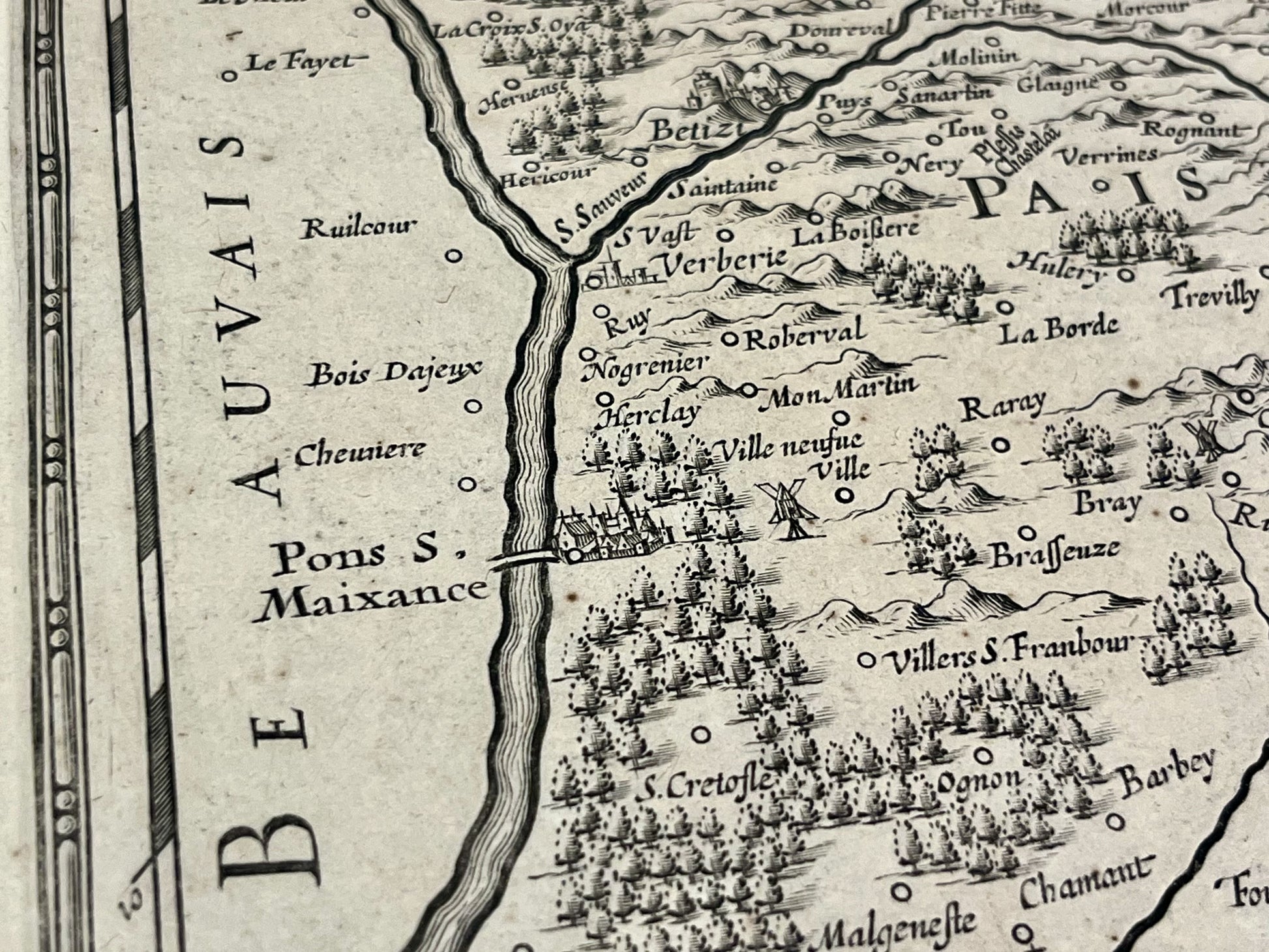 Carte geographique ancienne Pays de Valois