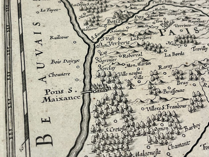 Carte geographique ancienne Pays de Valois