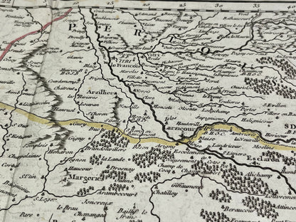 Carte geographique ancienne Perthois Champagne