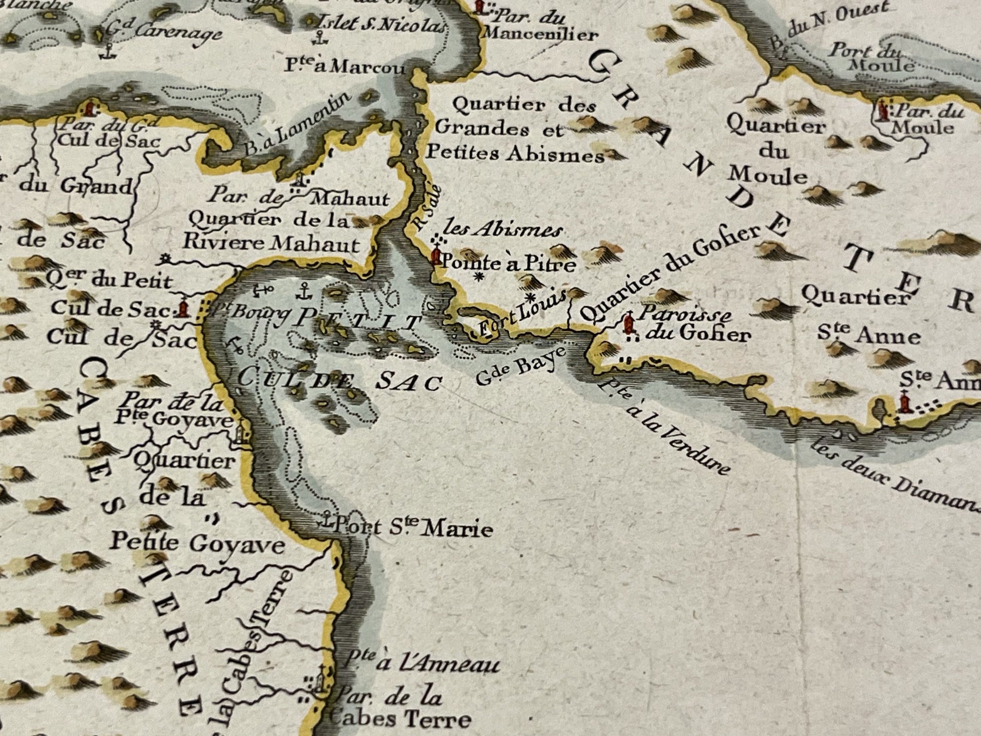 Carte geographique ancienne Pointe-a-Pitre