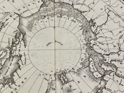 Carte geographique ancienne Pole Nord