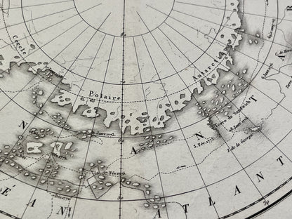 Carte geographique ancienne Pole Sud