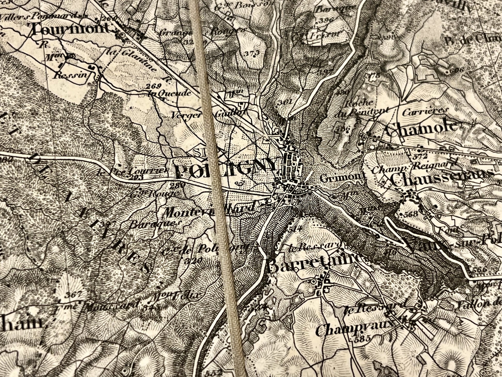 Carte geographique ancienne Poligny