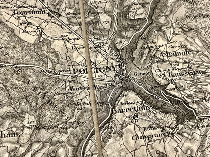Carte geographique ancienne Poligny