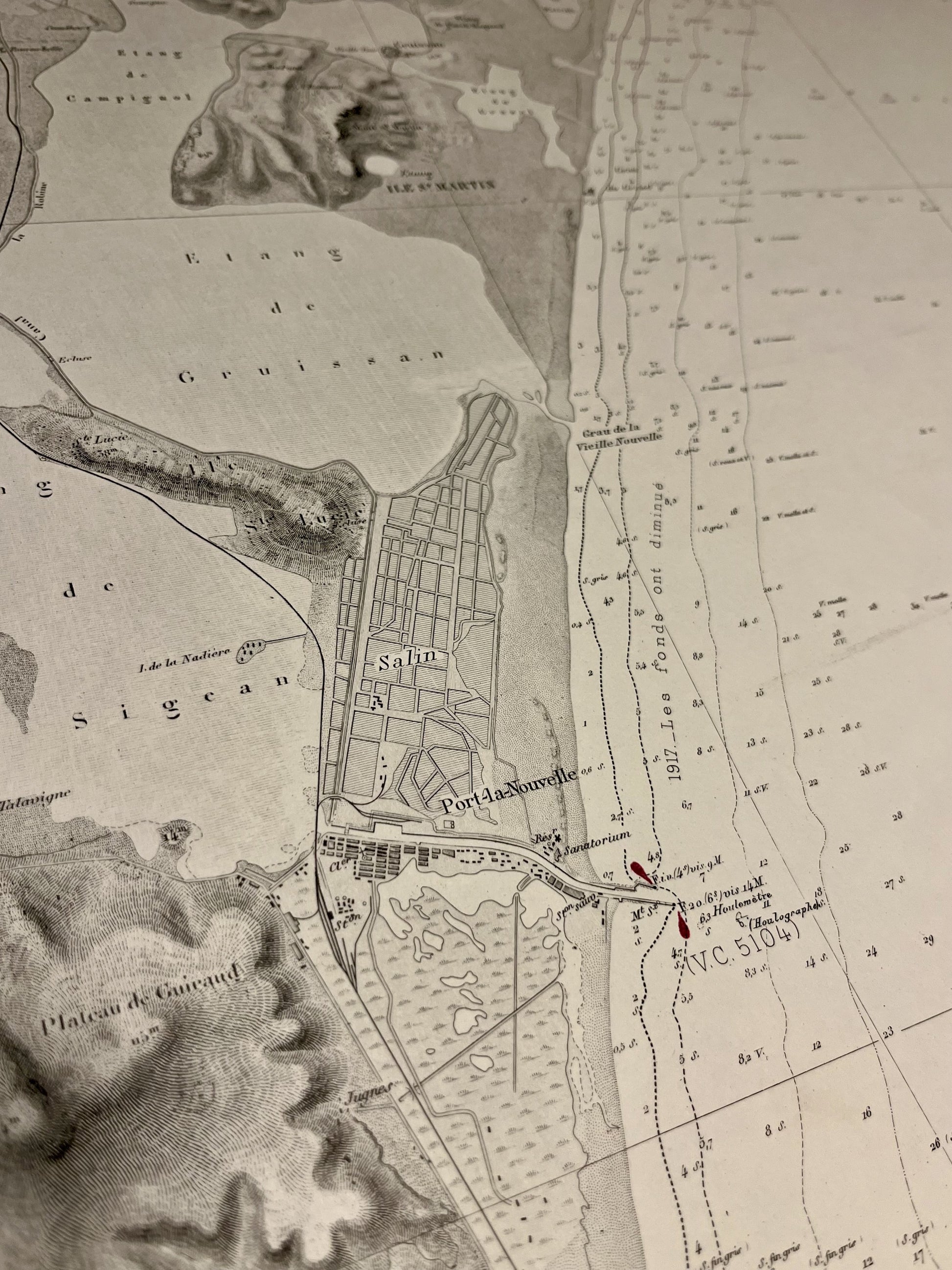 Carte geographique ancienne Port-la-Nouvelle