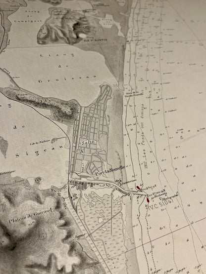 Carte geographique ancienne Port-la-Nouvelle