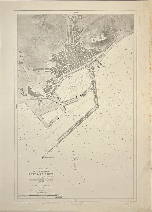 Carte geographique ancienne Port Alicante