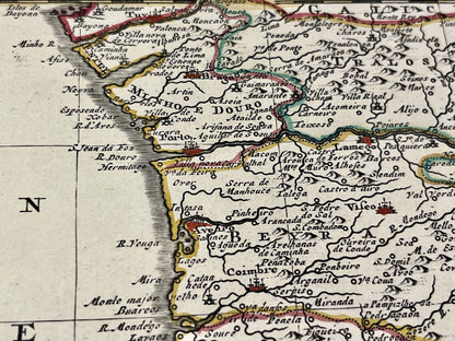 Carte geographique ancienne Porto Portugal