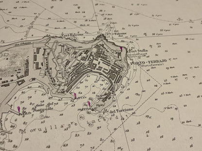 Carte geographique ancienne Portoferraio Elbe