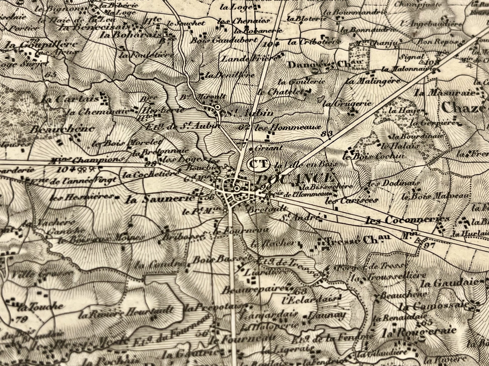 Carte geographique ancienne Pouance