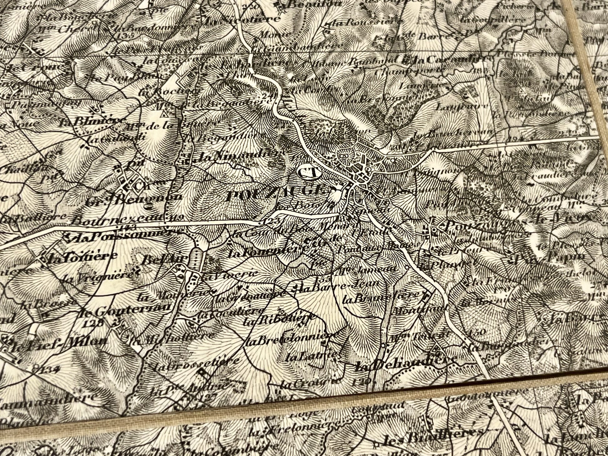 Carte geographique ancienne Pouzauges