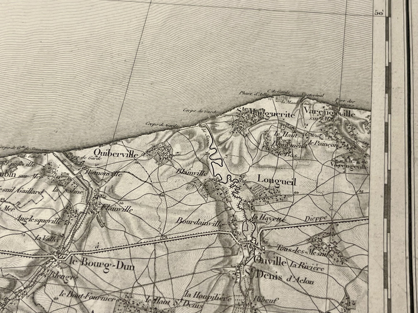 Carte geographique ancienne Quiberville-sur-Mer