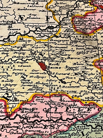 Carte geographique ancienne Reims Champagne