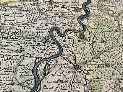 Carte geographique ancienne Rhin