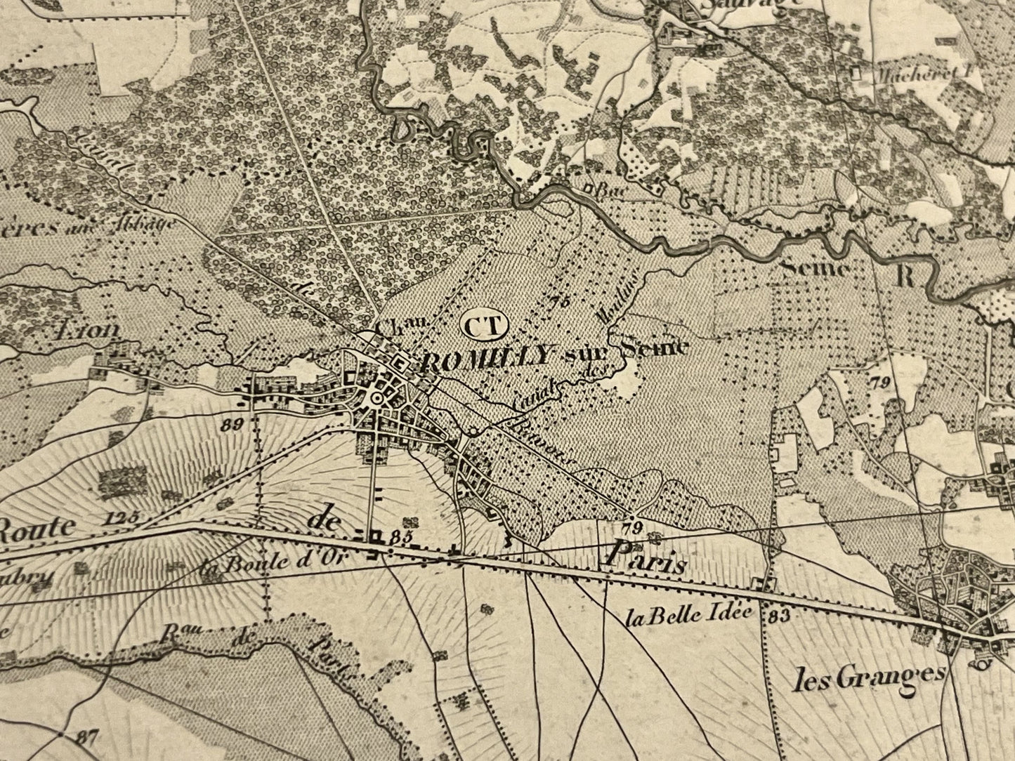 Carte geographique ancienne Romilly-sur-Seine