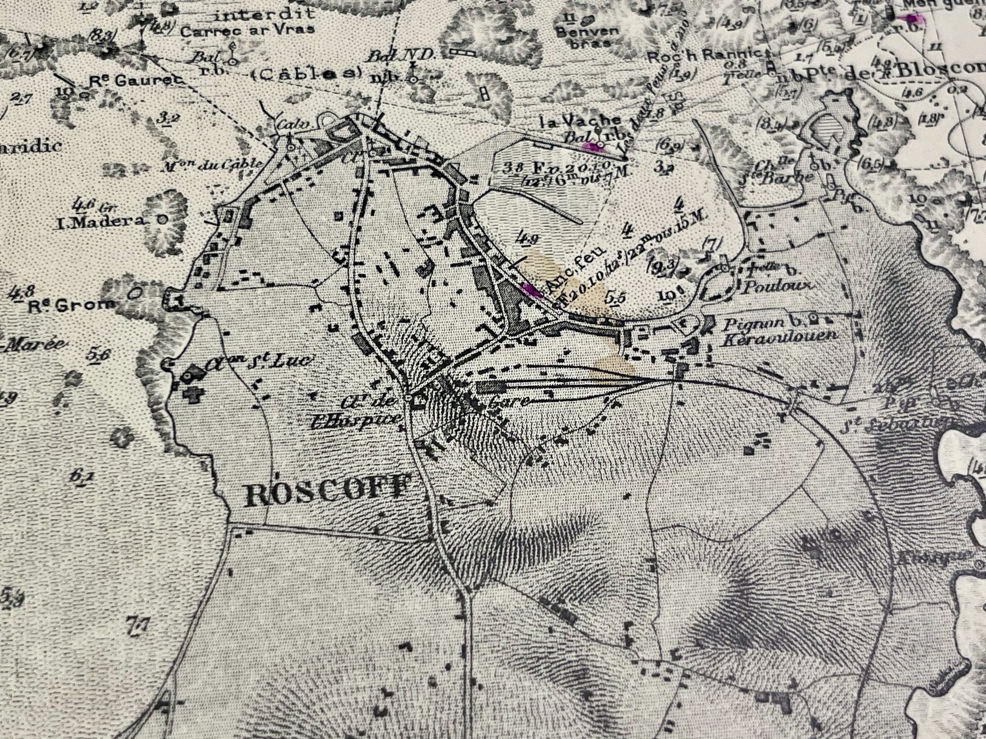 Carte geographique ancienne Roscoff