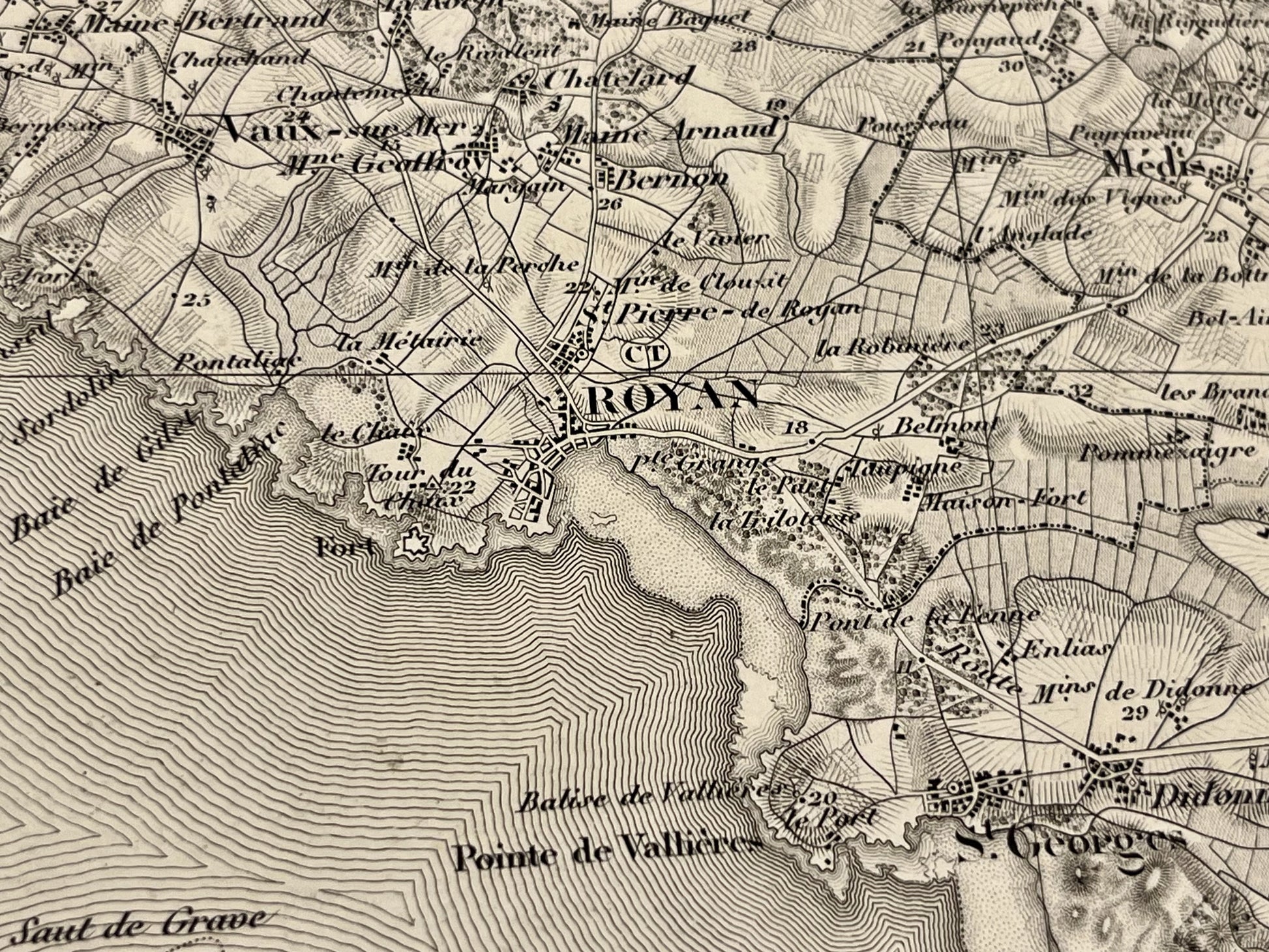 Carte geographique ancienne Royan