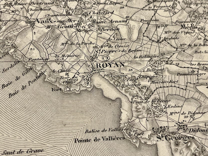 Carte geographique ancienne Royan