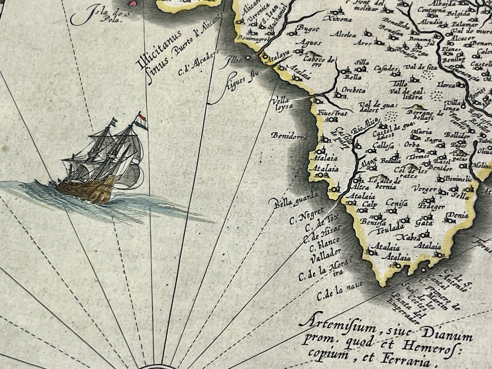 Carte geographique ancienne Royaume de Valence