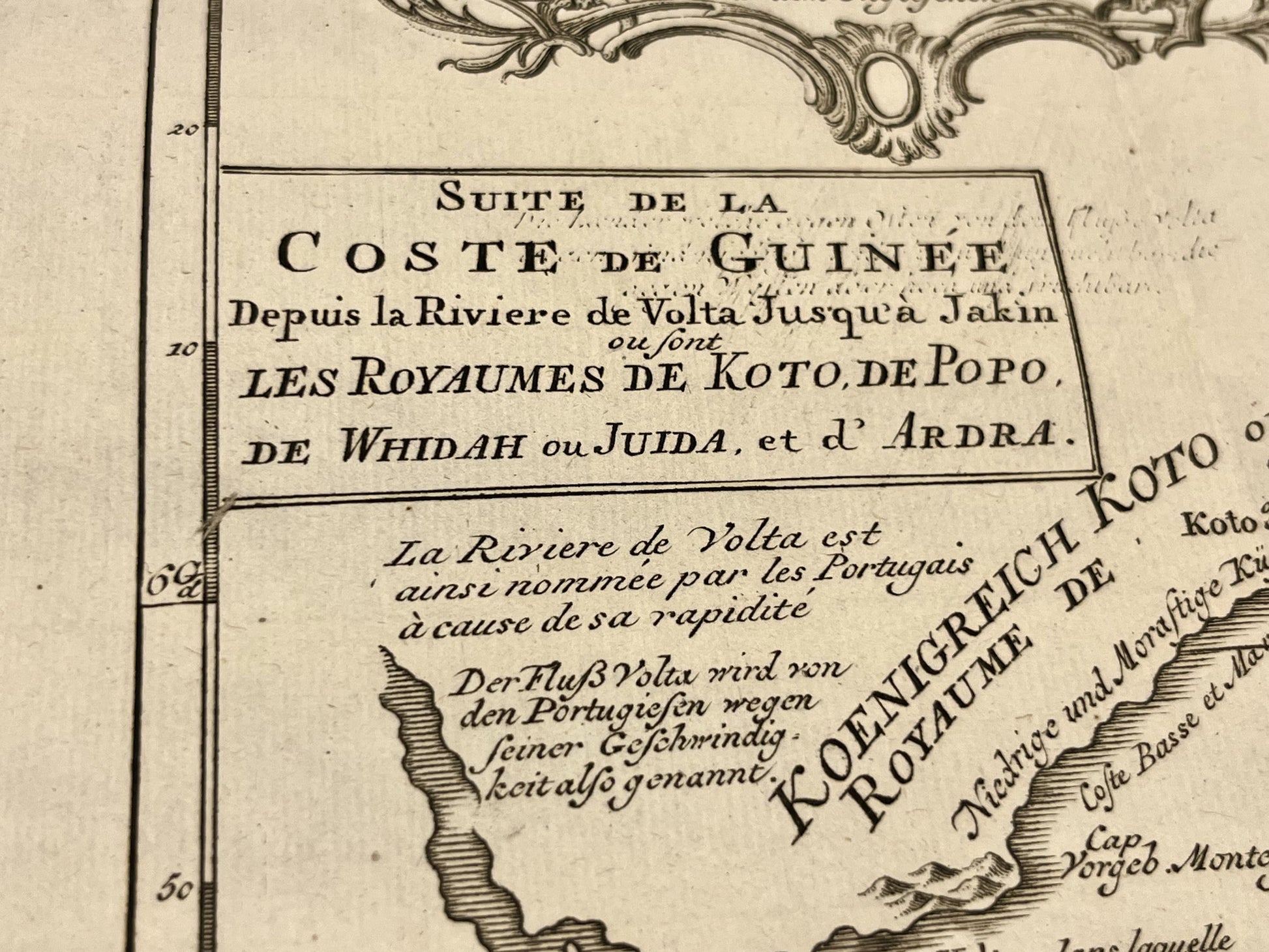 Carte geographique ancienne Royaumes Koto Popo Whidah Juida