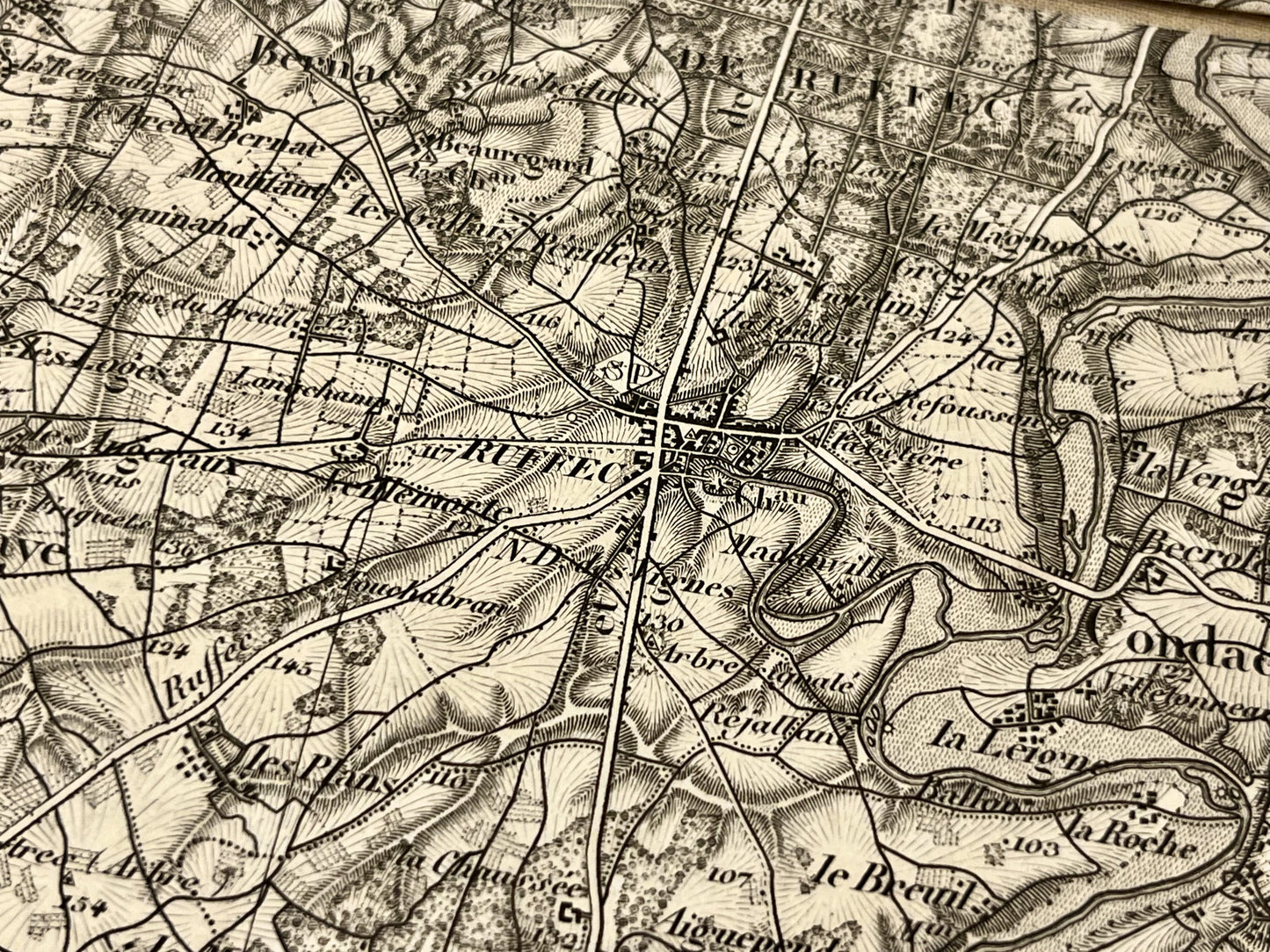 Carte geographique ancienne Ruffec