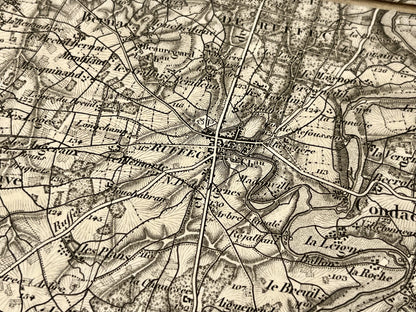 Carte geographique ancienne Ruffec