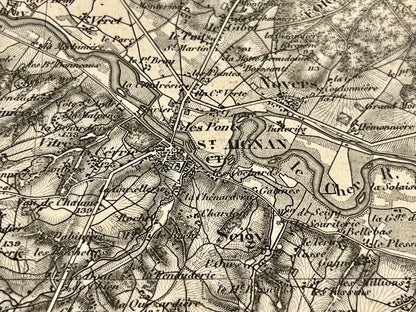 Carte geographique ancienne Saint-Aignan