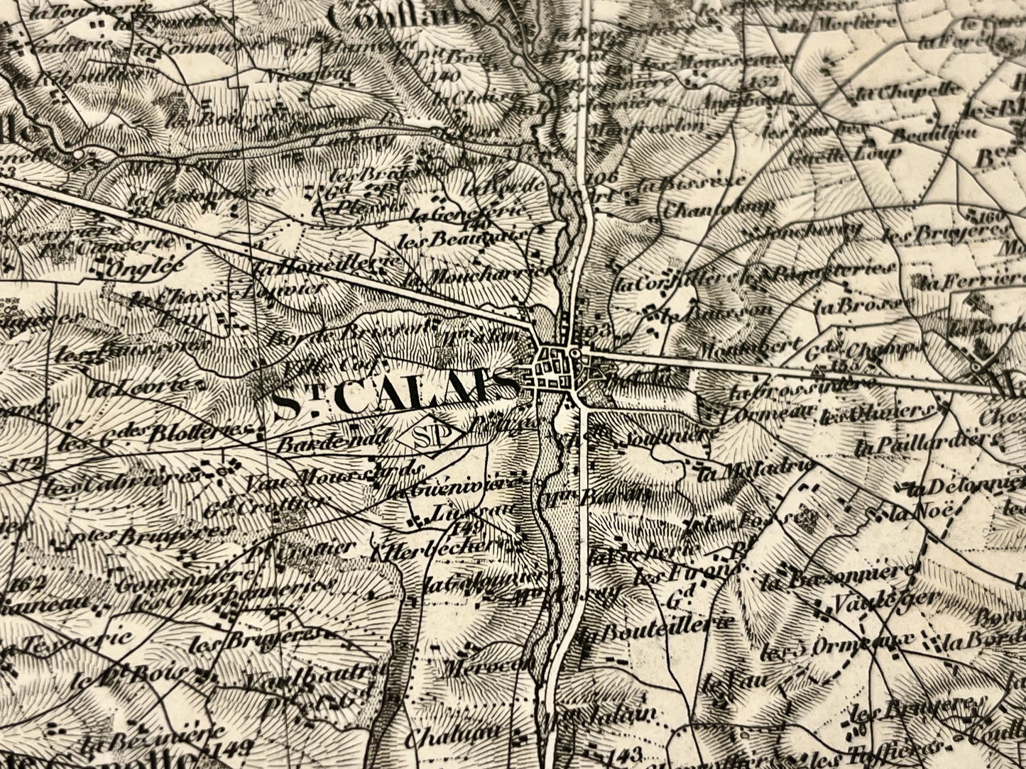 Carte geographique ancienne Saint-Calais