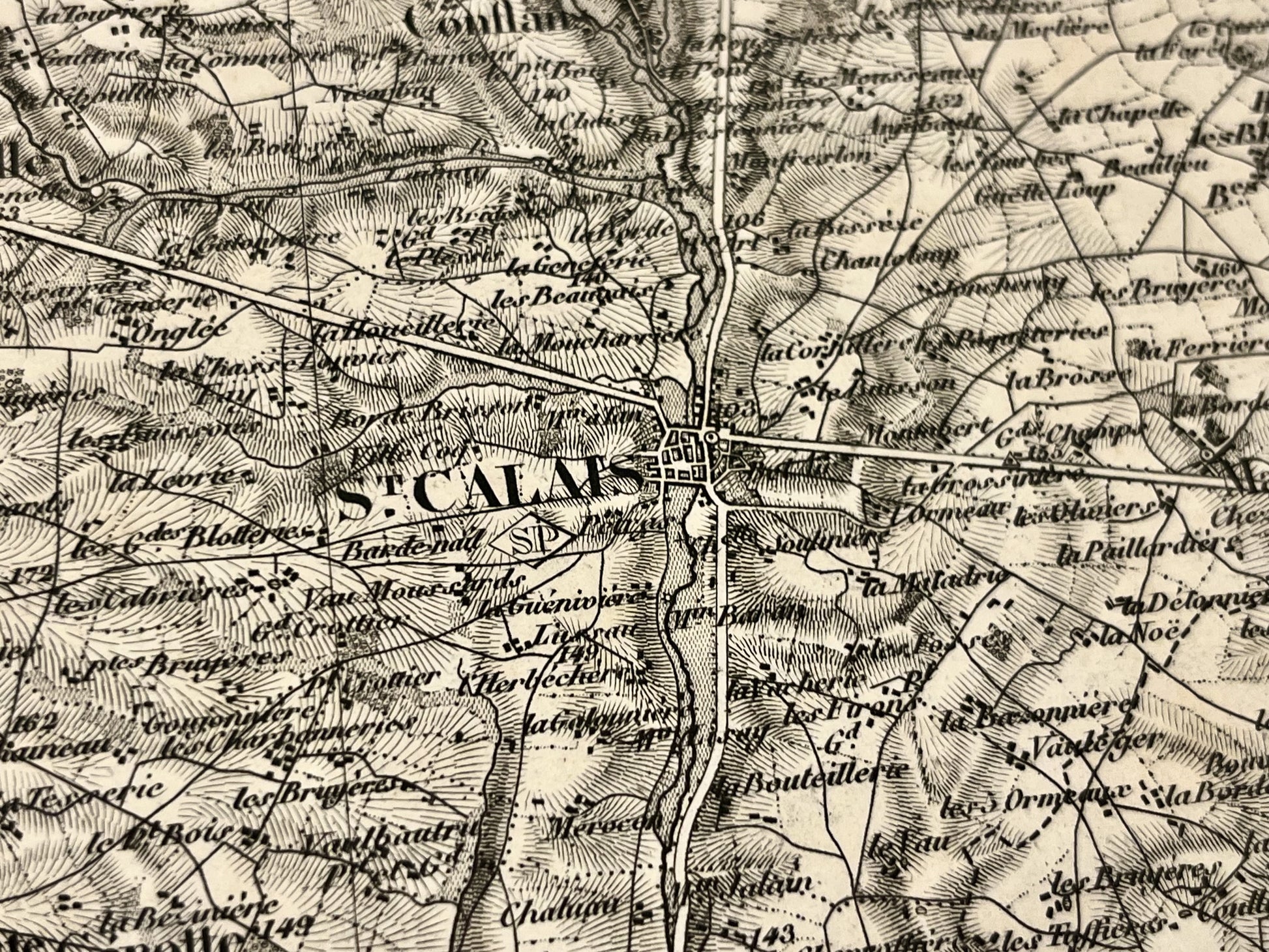 Carte geographique ancienne Saint-Calais