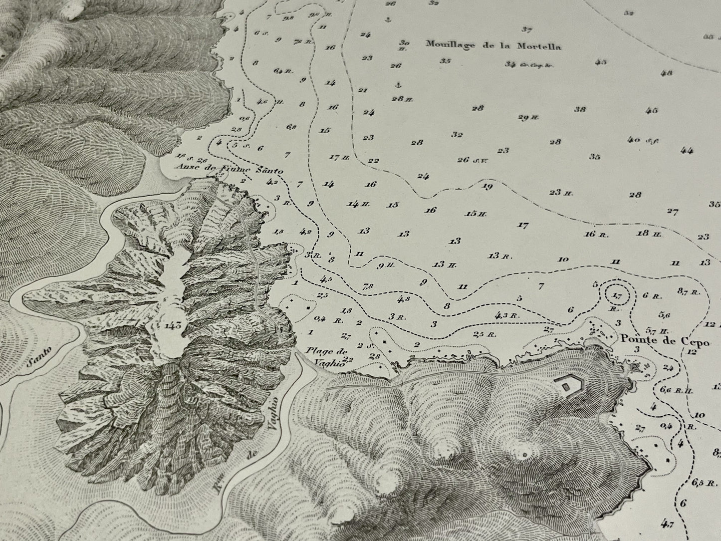 Carte geographique ancienne Saint-Florent Corse