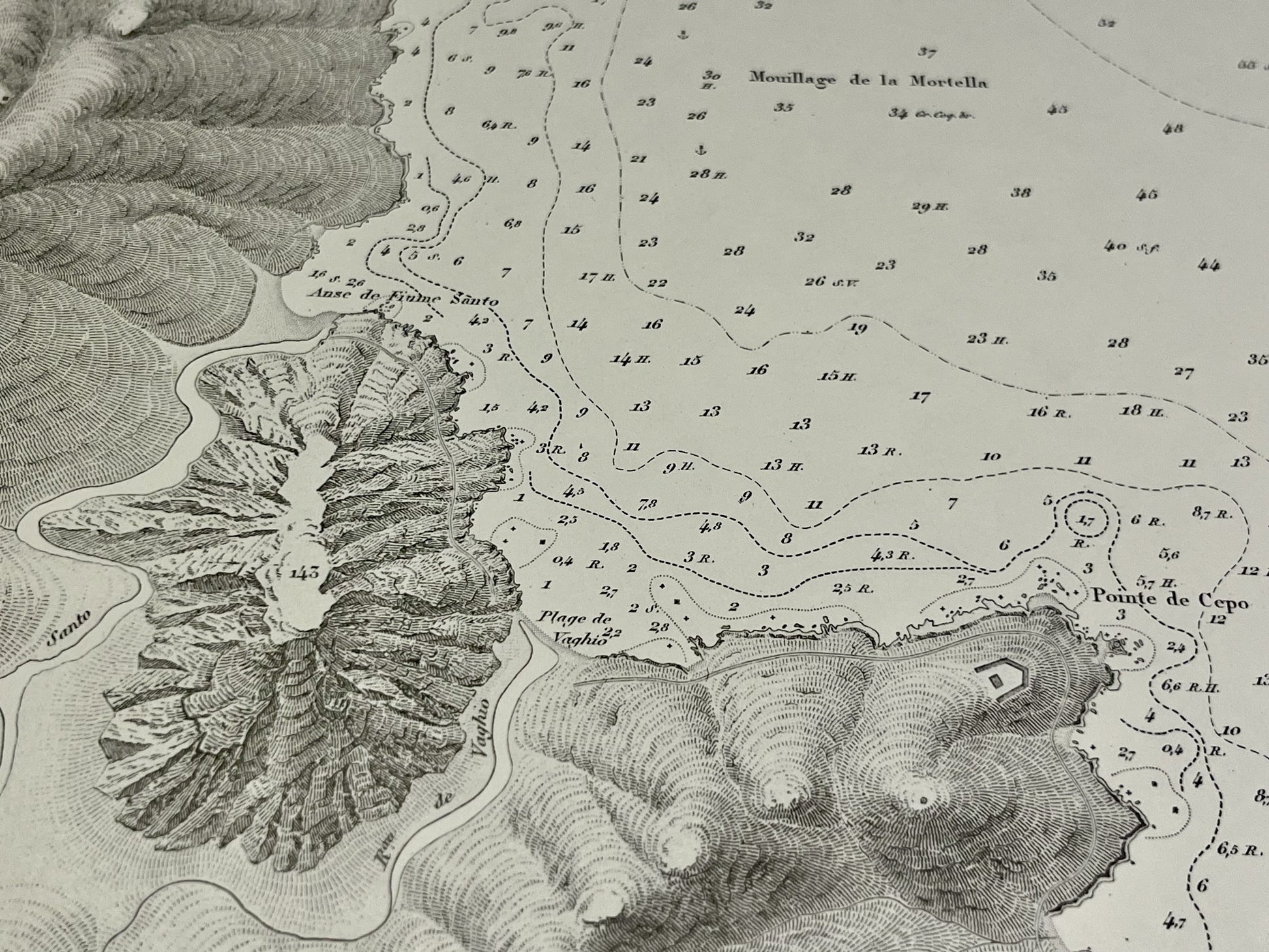 Carte geographique ancienne Saint-Florent Corse