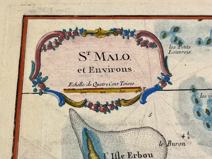 Carte geographique ancienne Saint-Malo et environs