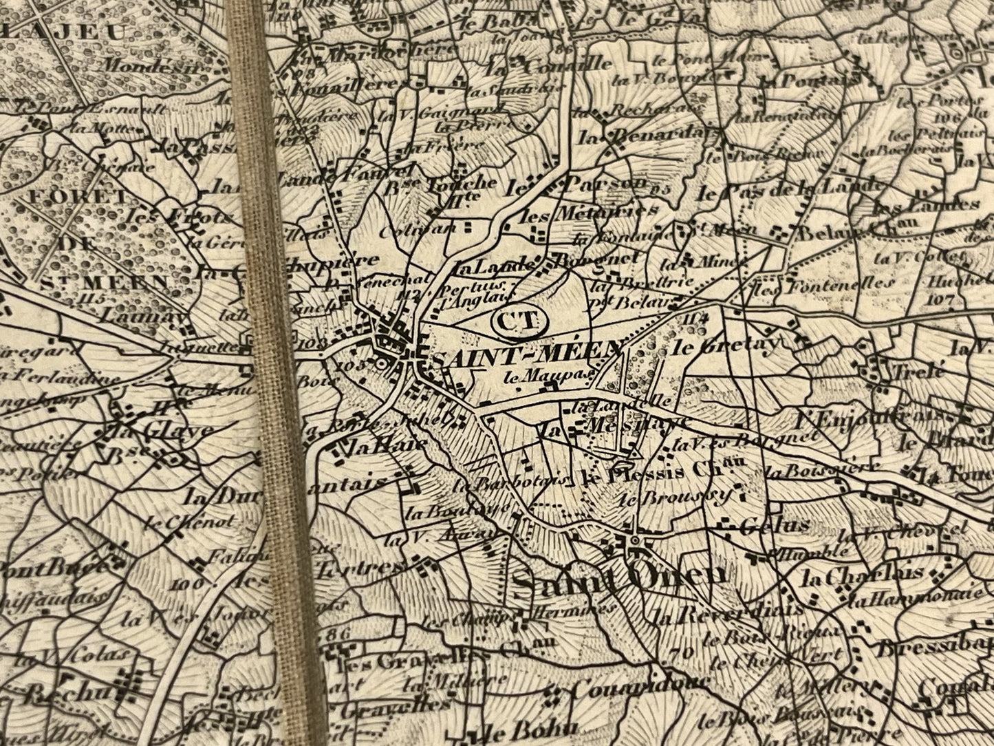 Carte geographique ancienne Saint-Meen