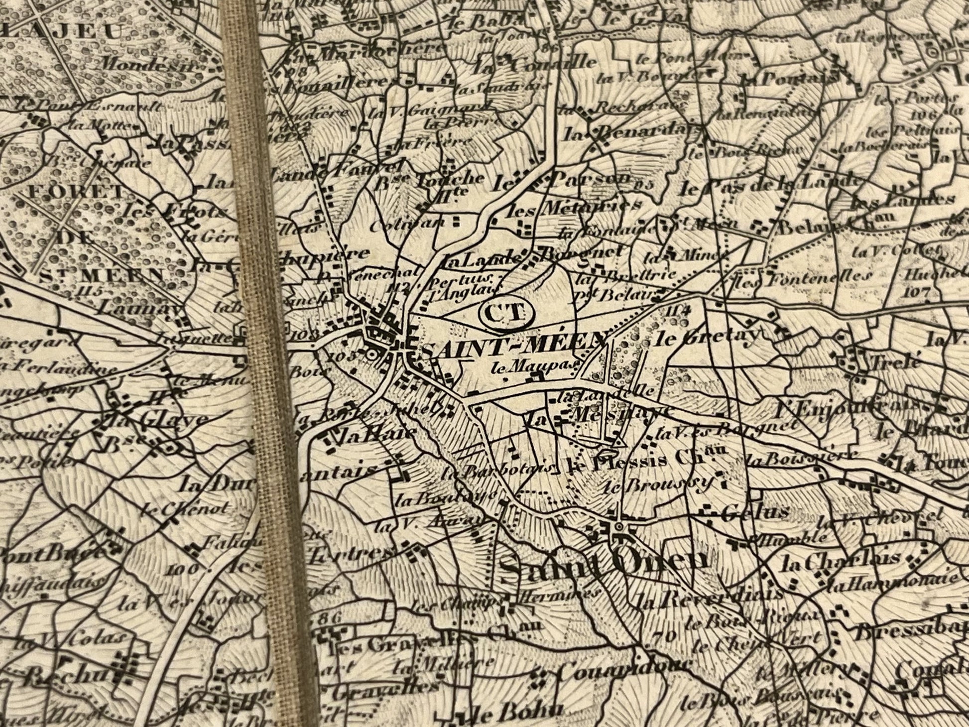 Carte geographique ancienne Saint-Meen