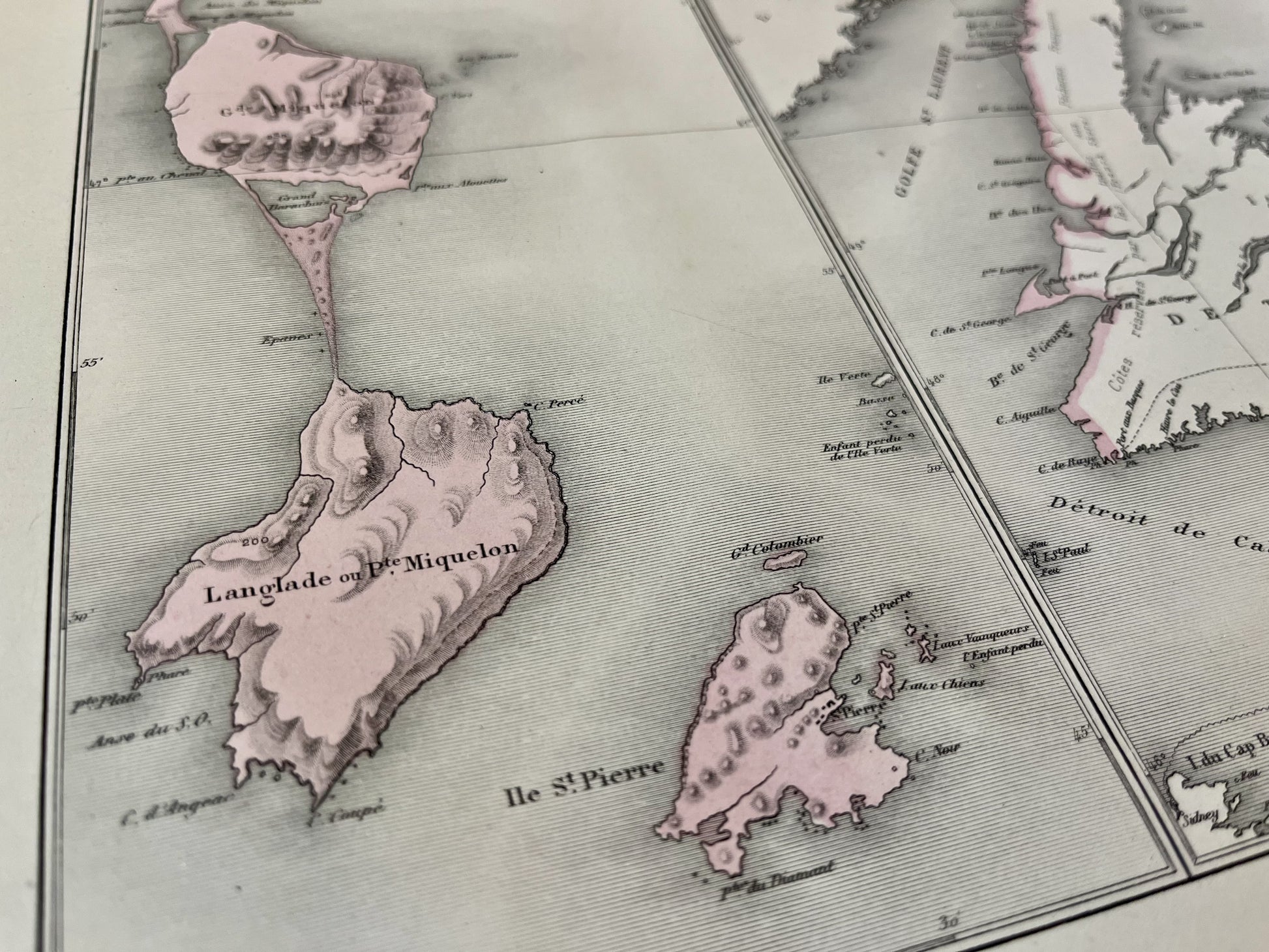 Carte geographique ancienne Saint-Pierre-et-Miquelon