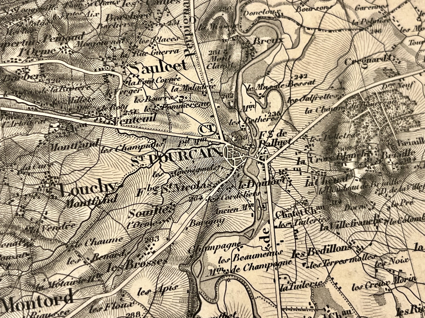 Carte geographique ancienne Saint-Pourcain