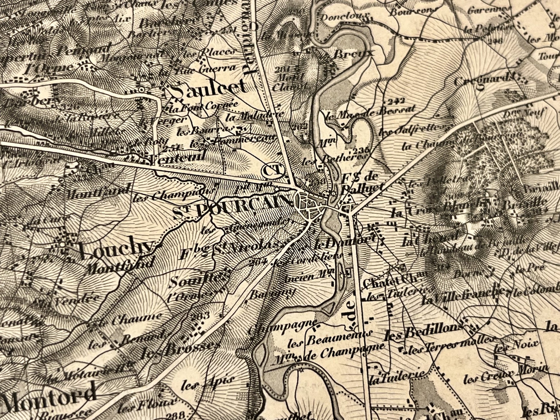 Carte geographique ancienne Saint-Pourcain
