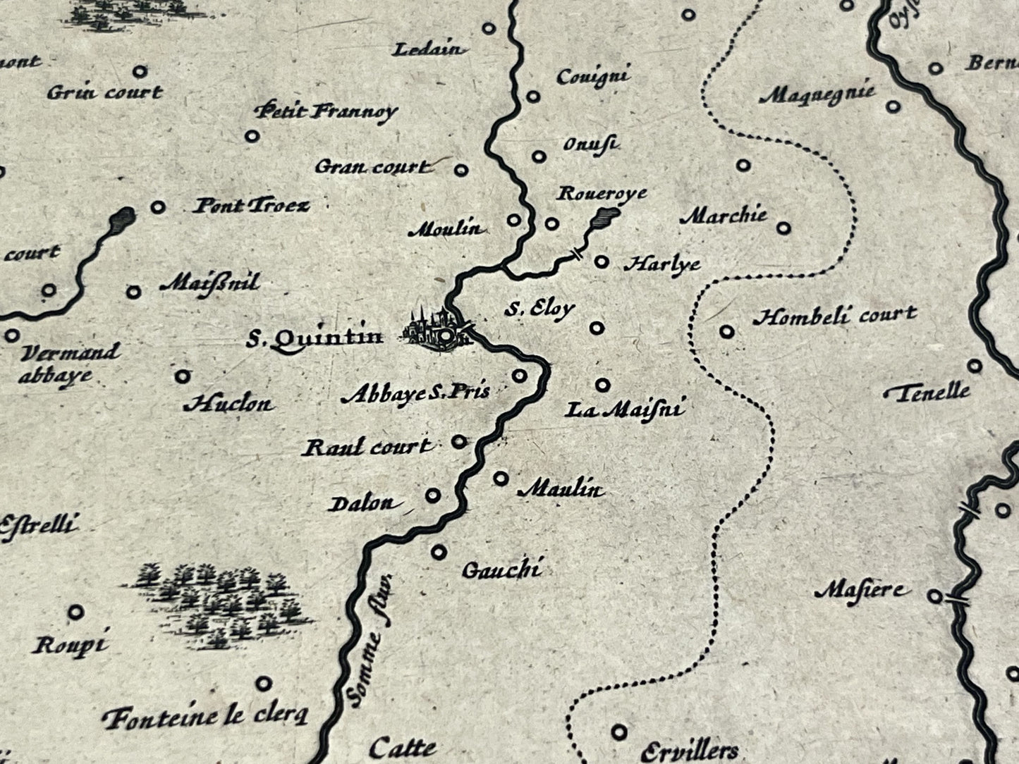 Carte geographique ancienne Saint-Quentin Aisne