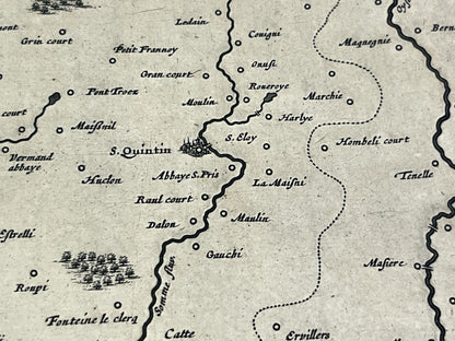 Carte geographique ancienne Saint-Quentin Aisne
