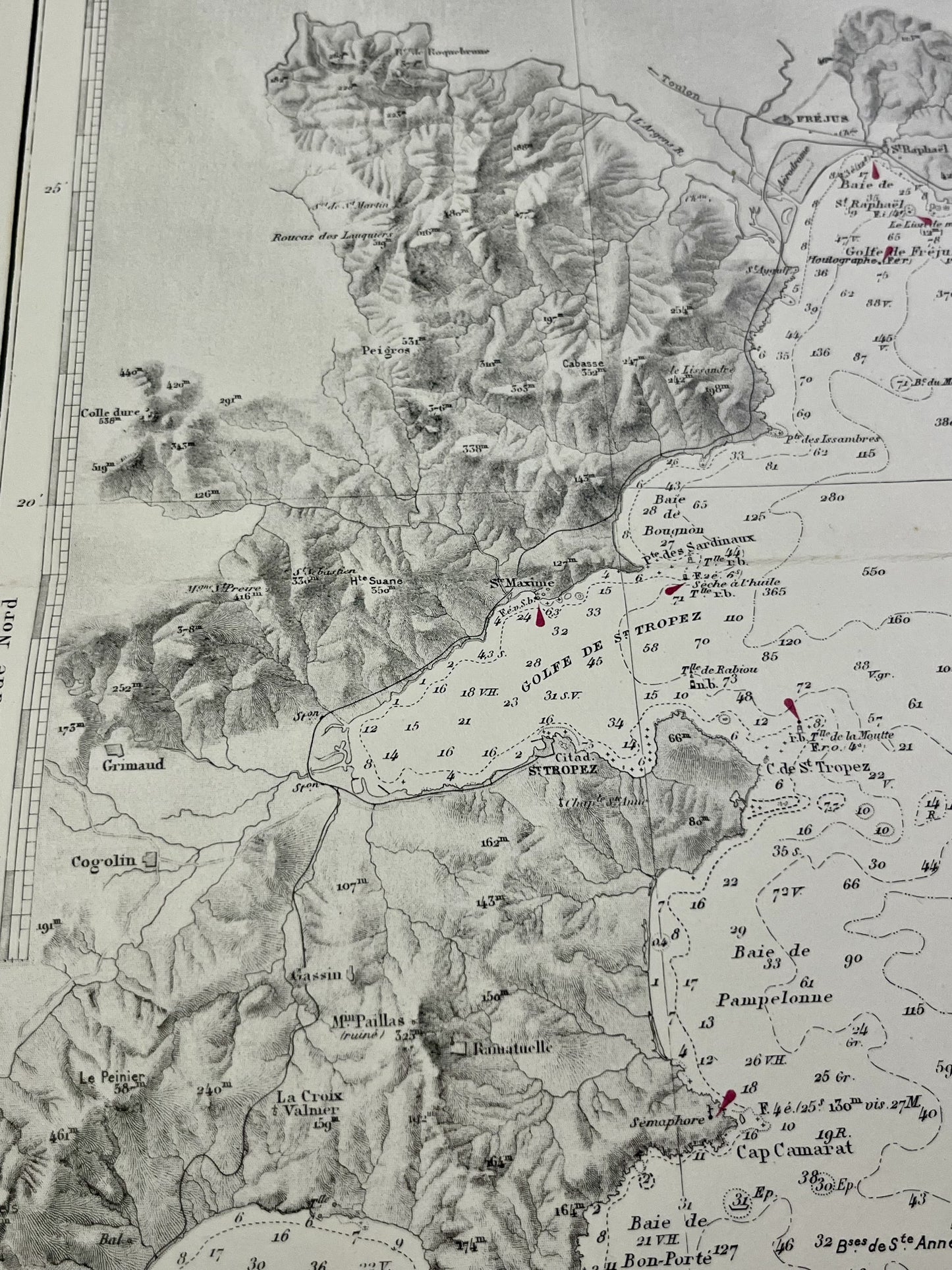 Carte geographique ancienne Saint-Tropez